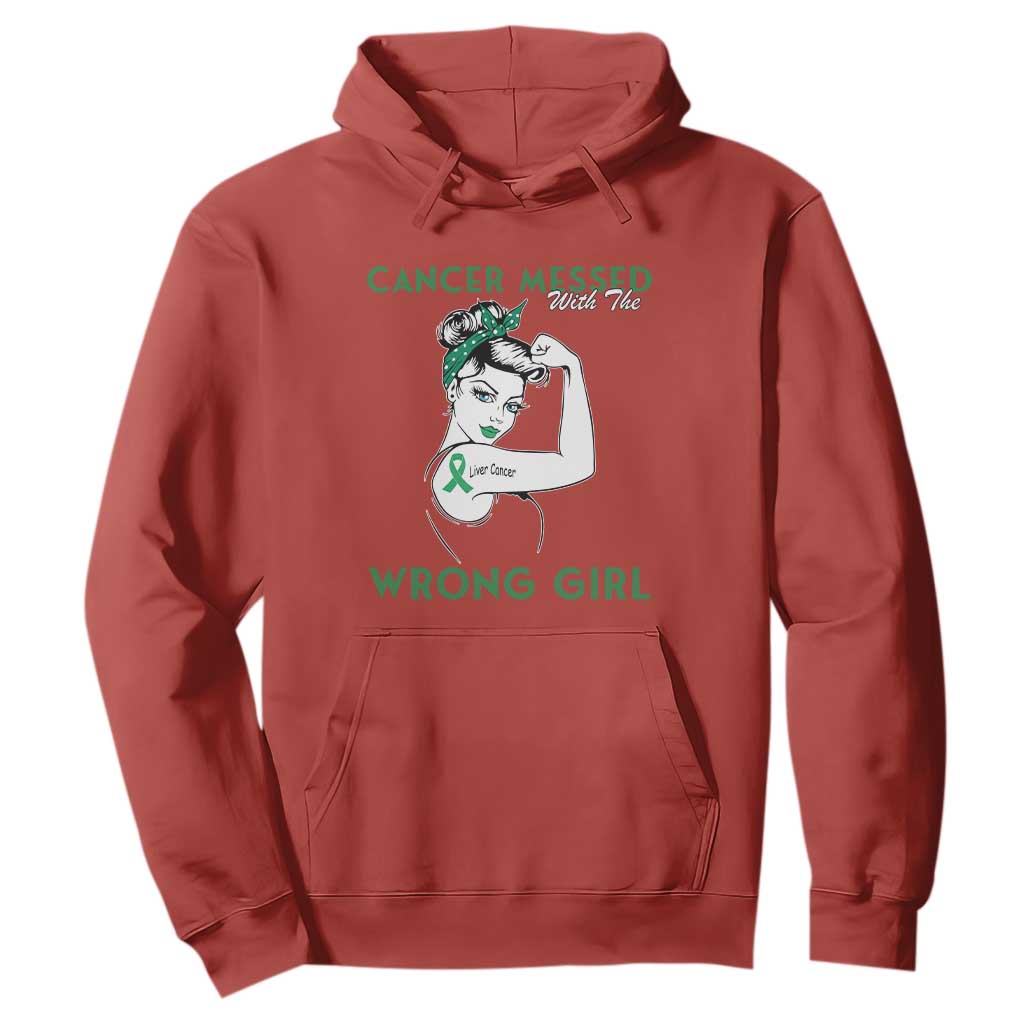 Liver Cancer Warrior Unbreakable Gift Hoodie Cancer Messed With The Wrong Girl