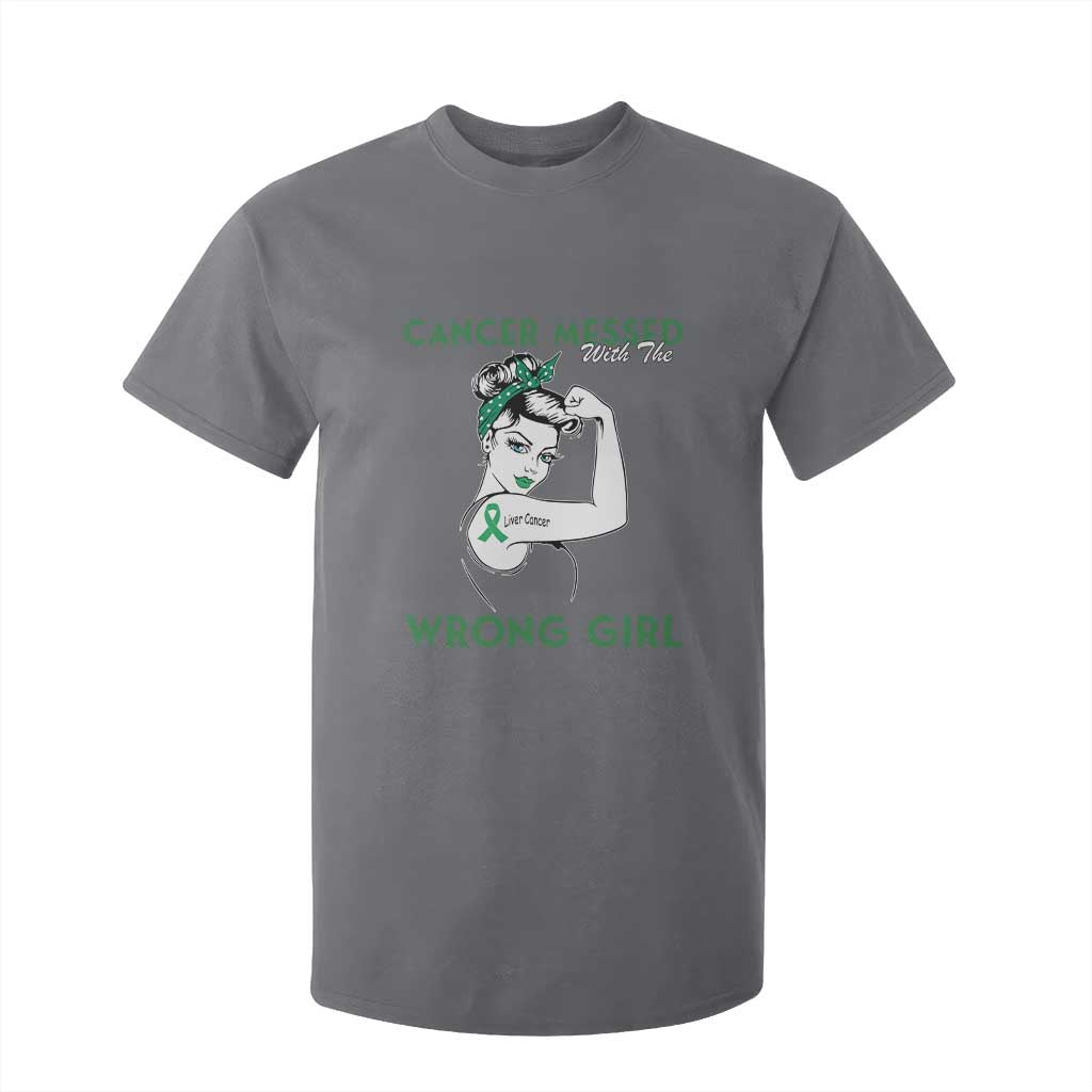 Liver Cancer Warrior Unbreakable Gift T Shirt For Kid Cancer Messed With The Wrong Girl