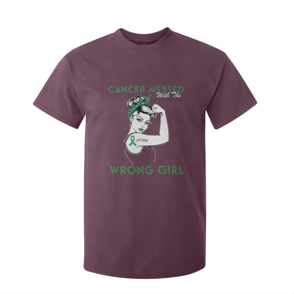 Liver Cancer Warrior Unbreakable Gift T Shirt For Kid Cancer Messed With The Wrong Girl