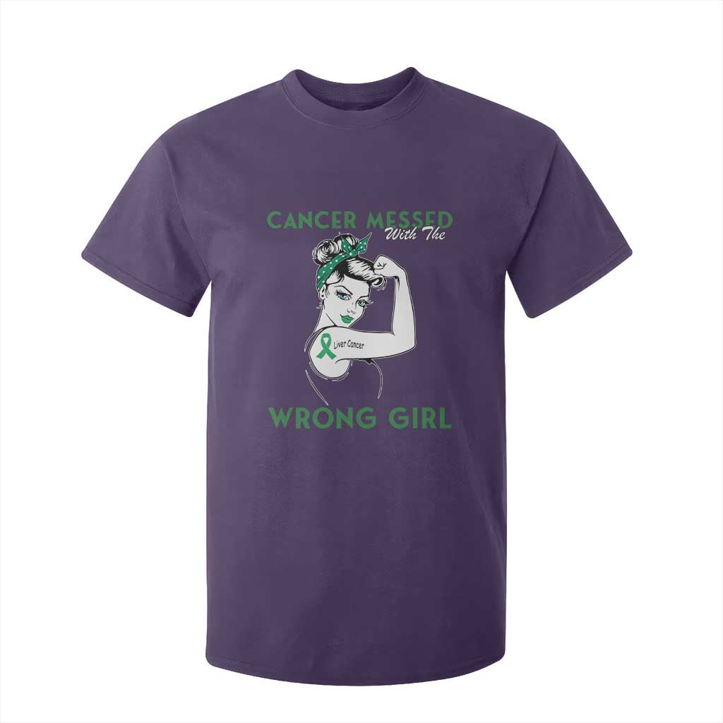 Liver Cancer Warrior Unbreakable Gift T Shirt For Kid Cancer Messed With The Wrong Girl