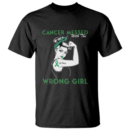 Liver Cancer Warrior Unbreakable Gift T Shirt Cancer Messed With The Wrong Girl