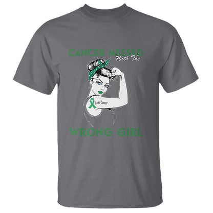 Liver Cancer Warrior Unbreakable Gift T Shirt Cancer Messed With The Wrong Girl