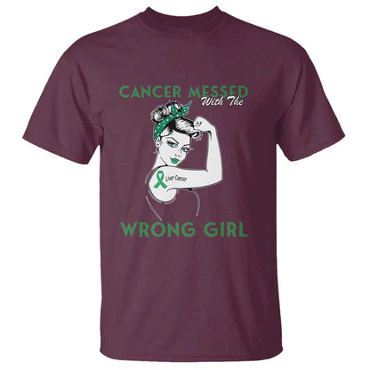 Liver Cancer Warrior Unbreakable Gift T Shirt Cancer Messed With The Wrong Girl