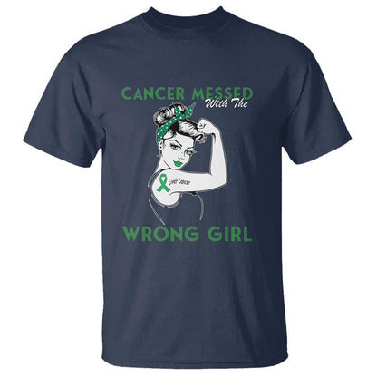 Liver Cancer Warrior Unbreakable Gift T Shirt Cancer Messed With The Wrong Girl