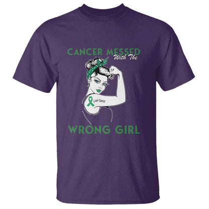 Liver Cancer Warrior Unbreakable Gift T Shirt Cancer Messed With The Wrong Girl