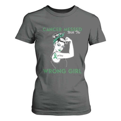 Liver Cancer Warrior Unbreakable Gift T Shirt For Women Cancer Messed With The Wrong Girl