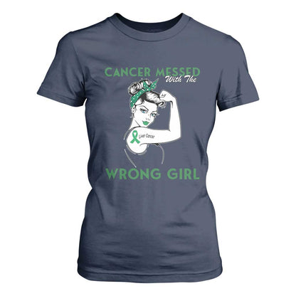 Liver Cancer Warrior Unbreakable Gift T Shirt For Women Cancer Messed With The Wrong Girl
