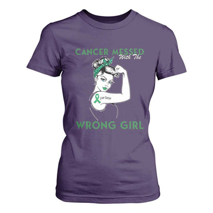 Liver Cancer Warrior Unbreakable Gift T Shirt For Women Cancer Messed With The Wrong Girl