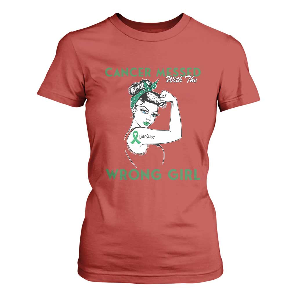 Liver Cancer Warrior Unbreakable Gift T Shirt For Women Cancer Messed With The Wrong Girl