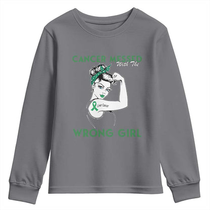 Liver Cancer Warrior Unbreakable Gift Youth Sweatshirt Cancer Messed With The Wrong Girl