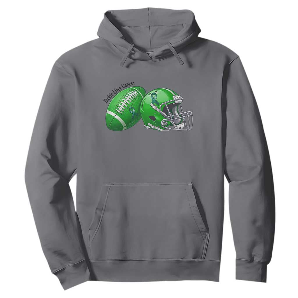 Liver Cancer Support Gift Hoodie October Tackle Cancer Football