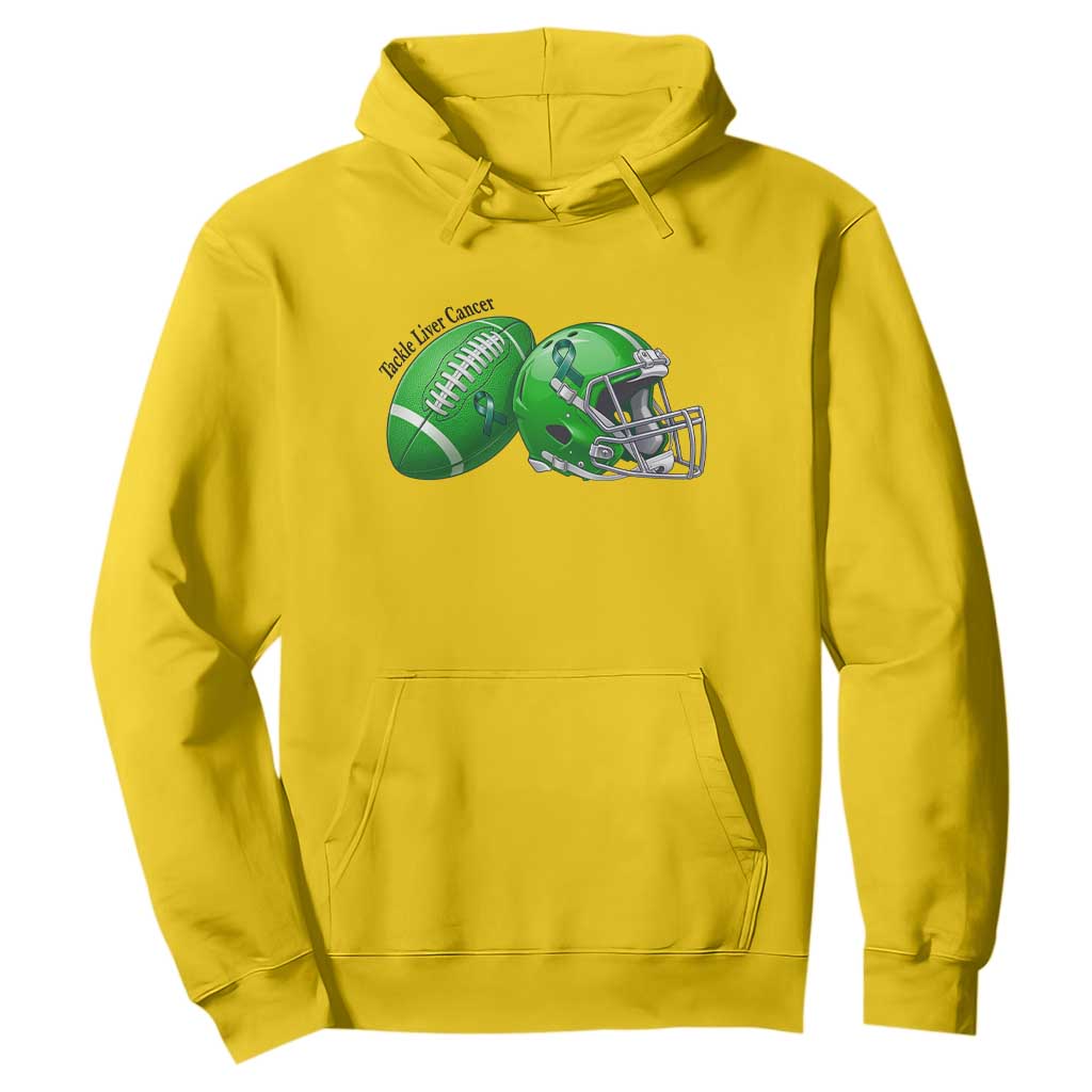 Liver Cancer Support Gift Hoodie October Tackle Cancer Football