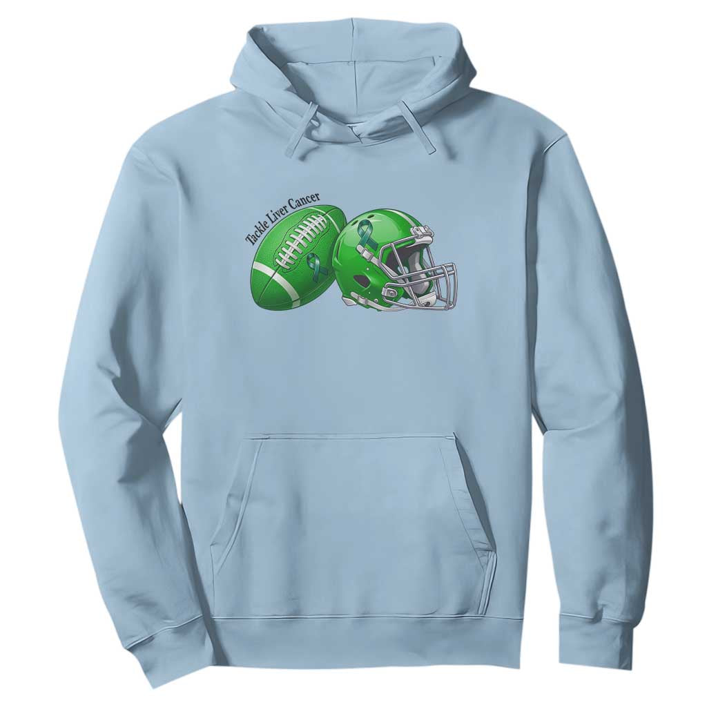 Liver Cancer Support Gift Hoodie October Tackle Cancer Football
