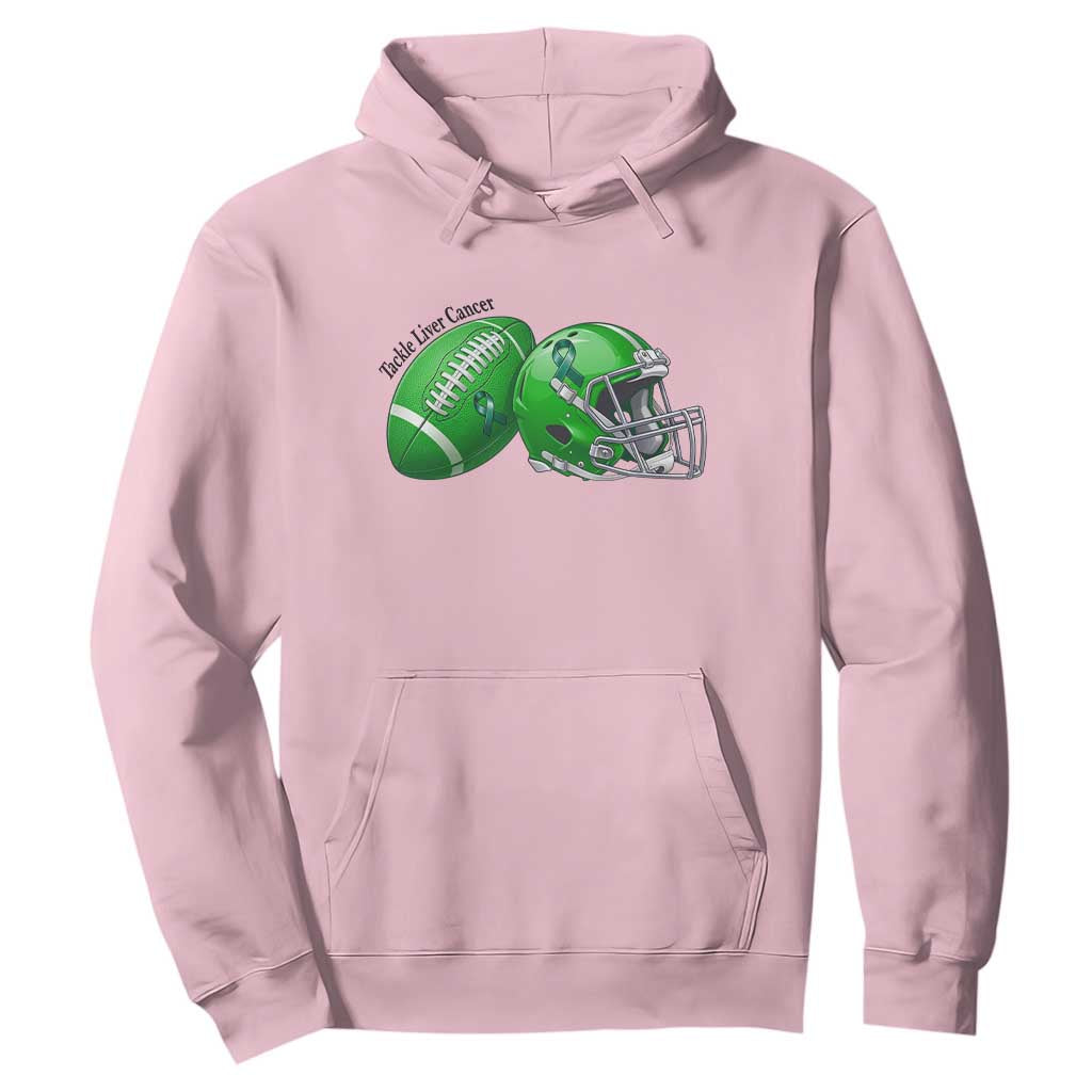 Liver Cancer Support Gift Hoodie October Tackle Cancer Football