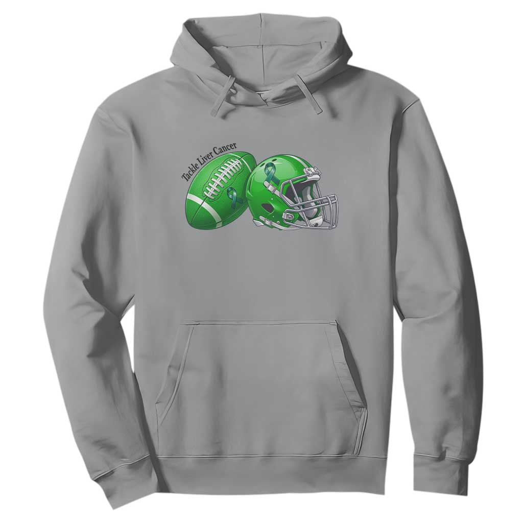 Liver Cancer Support Gift Hoodie October Tackle Cancer Football