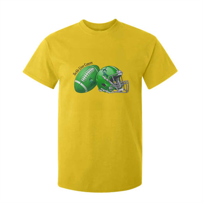 Liver Cancer Support Gift T Shirt For Kid October Tackle Cancer Football