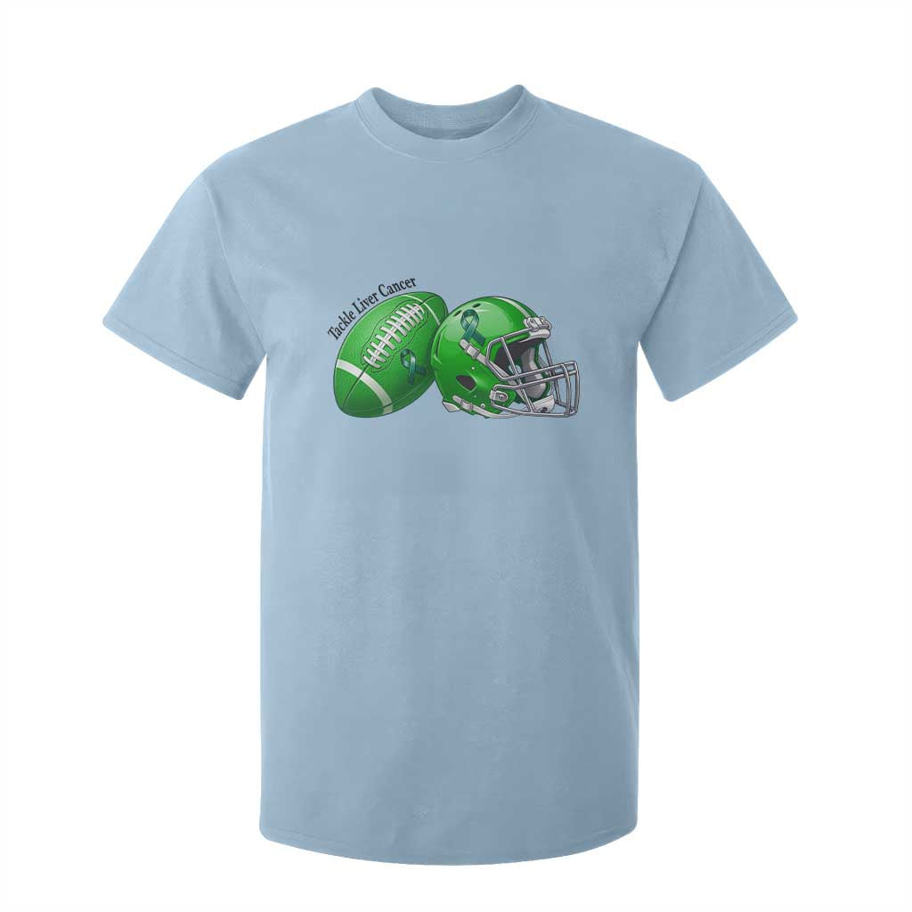 Liver Cancer Support Gift T Shirt For Kid October Tackle Cancer Football