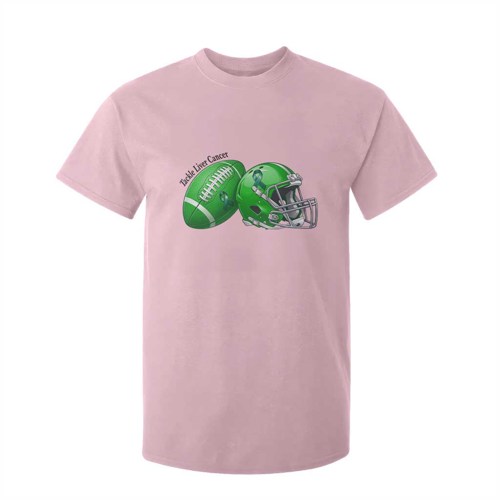 Liver Cancer Support Gift T Shirt For Kid October Tackle Cancer Football