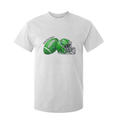 Liver Cancer Support Gift T Shirt For Kid October Tackle Cancer Football