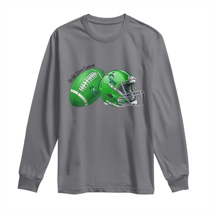 Liver Cancer Support Gift Long Sleeve Shirt October Tackle Cancer Football