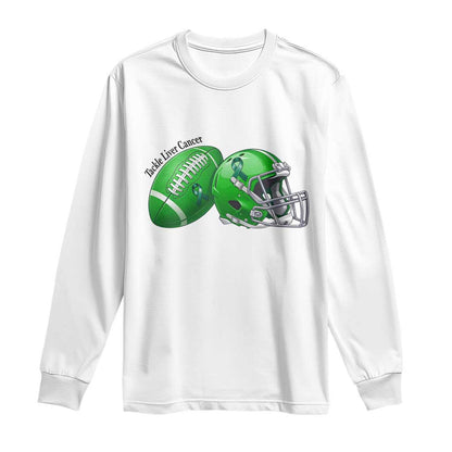 Liver Cancer Support Gift Long Sleeve Shirt October Tackle Cancer Football