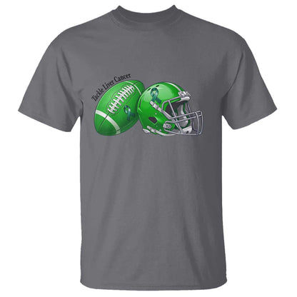 Liver Cancer Support Gift T Shirt October Tackle Cancer Football