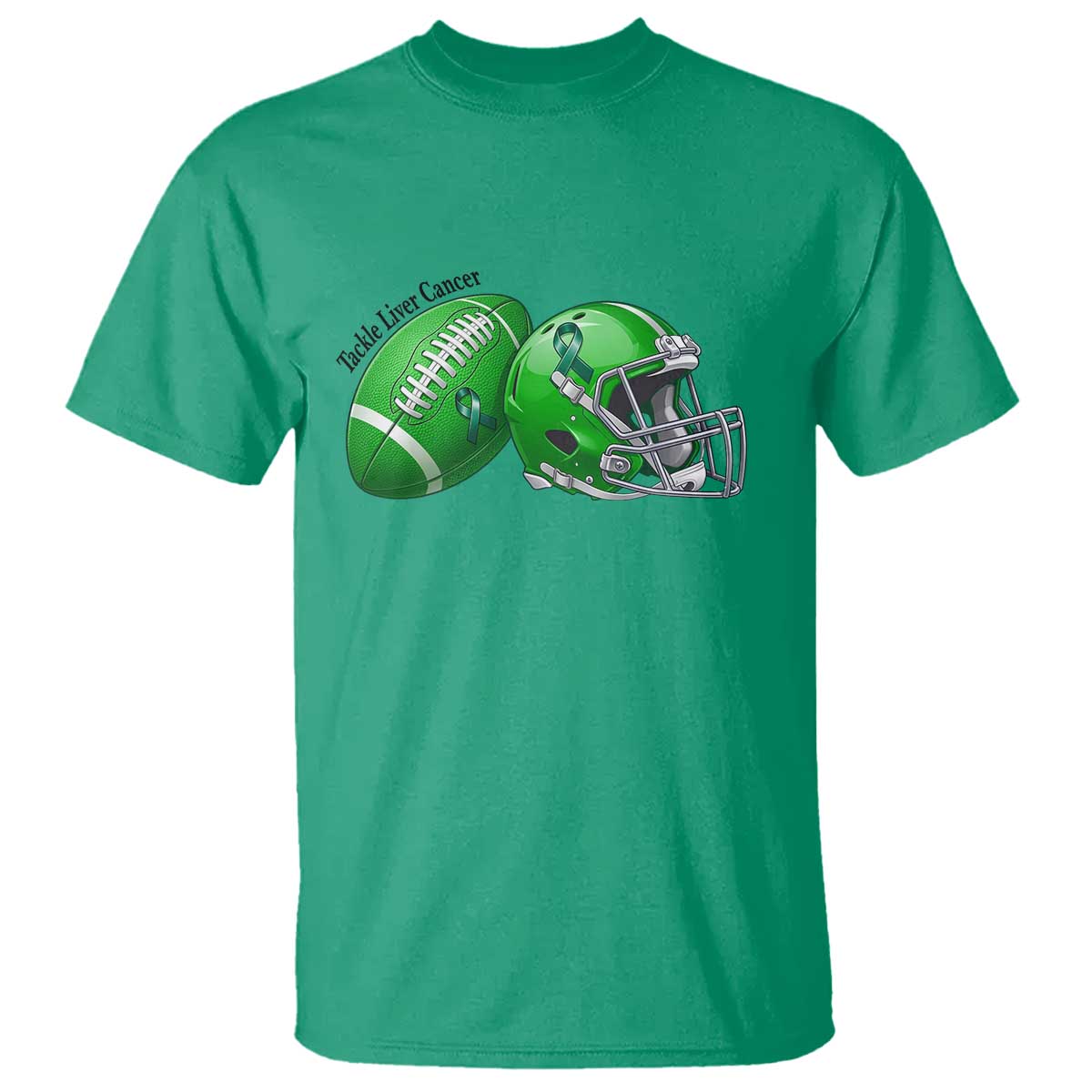 Liver Cancer Support Gift T Shirt October Tackle Cancer Football
