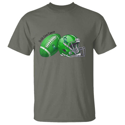 Liver Cancer Support Gift T Shirt October Tackle Cancer Football