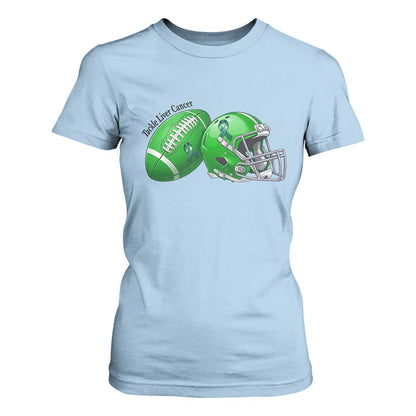 Liver Cancer Support Gift T Shirt For Women October Tackle Cancer Football