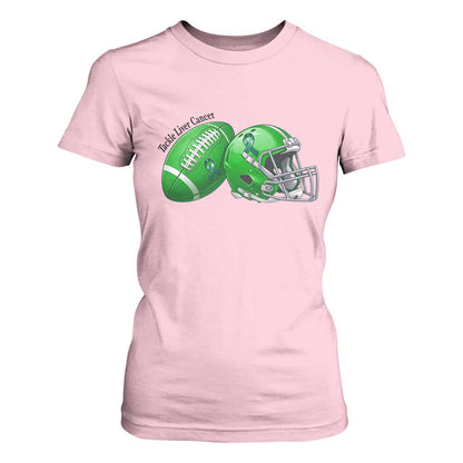 Liver Cancer Support Gift T Shirt For Women October Tackle Cancer Football