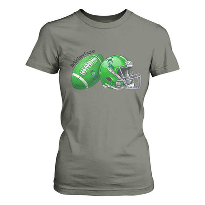 Liver Cancer Support Gift T Shirt For Women October Tackle Cancer Football