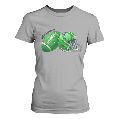 Liver Cancer Support Gift T Shirt For Women October Tackle Cancer Football