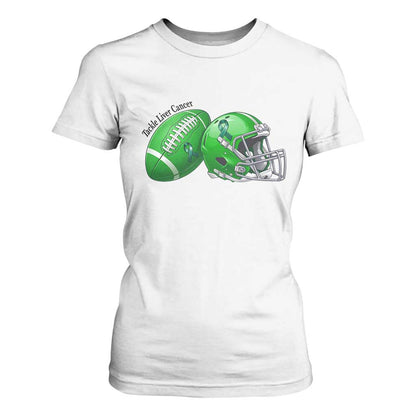 Liver Cancer Support Gift T Shirt For Women October Tackle Cancer Football