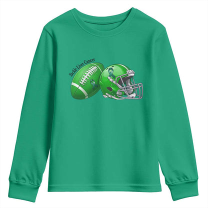 Liver Cancer Support Gift Youth Sweatshirt October Tackle Cancer Football