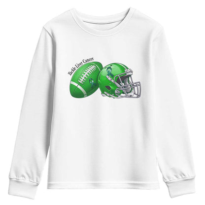Liver Cancer Support Gift Youth Sweatshirt October Tackle Cancer Football