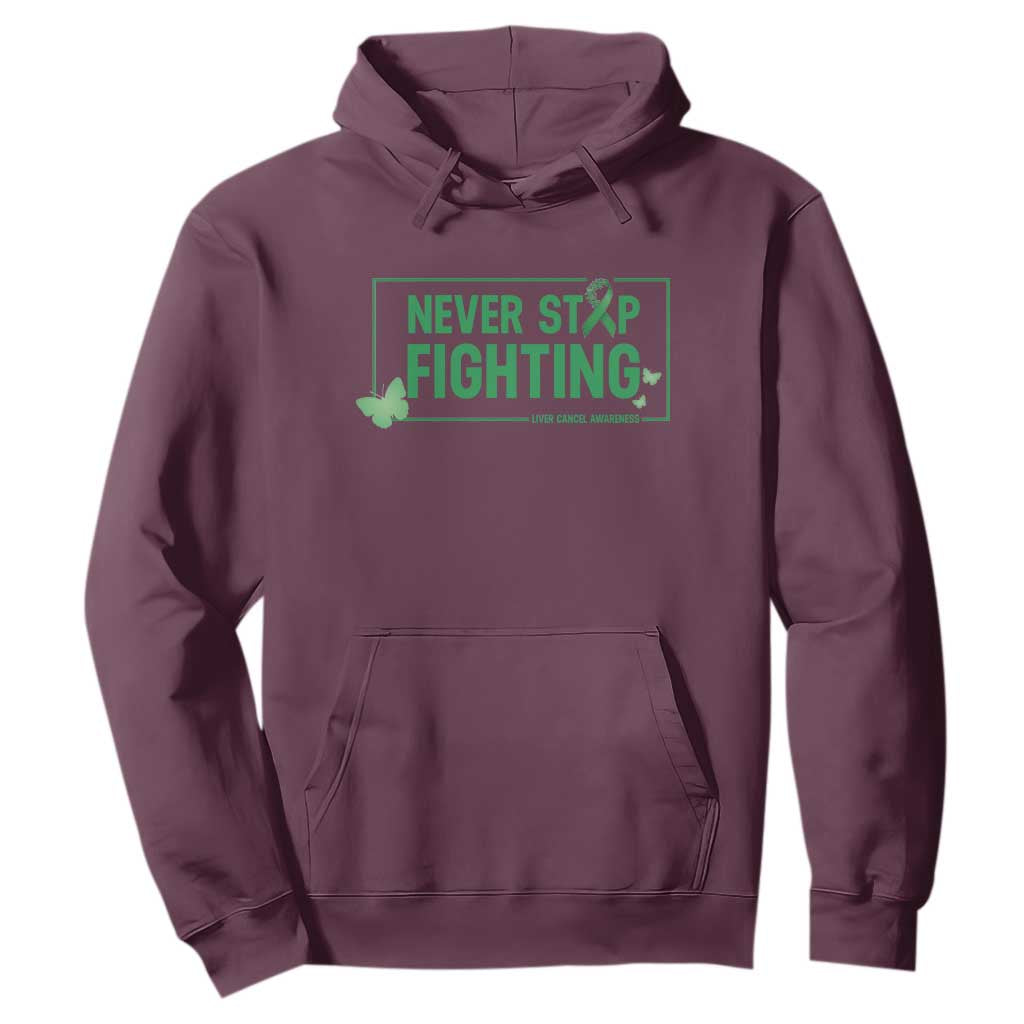 Liver Cancer Warrior Hoodie Never Stop Fighting Support Gift