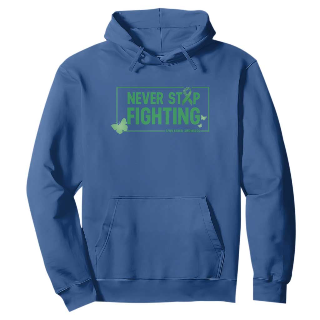 Liver Cancer Warrior Hoodie Never Stop Fighting Support Gift