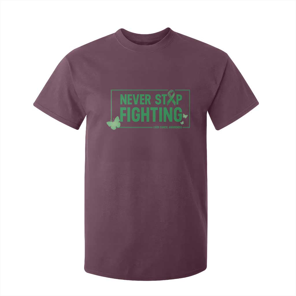 Liver Cancer Warrior T Shirt For Kid Never Stop Fighting Support Gift