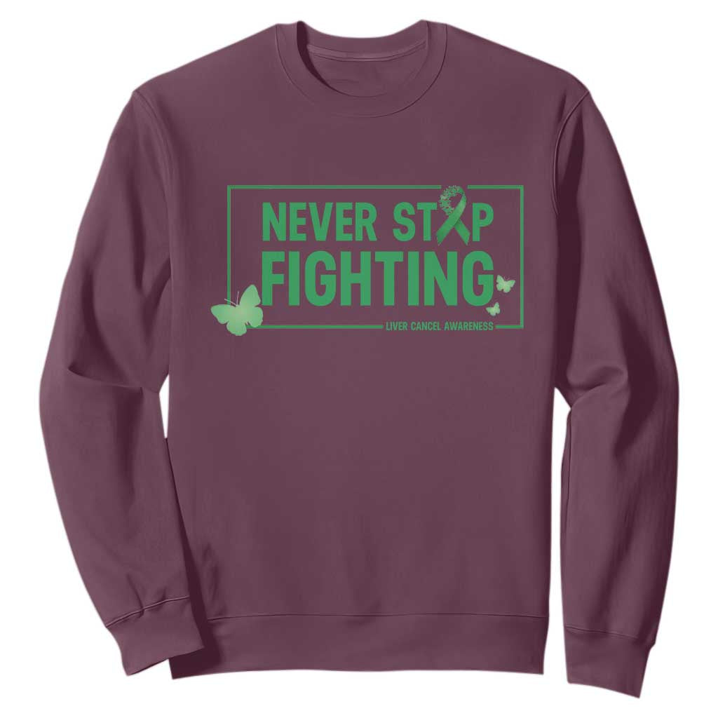Liver Cancer Warrior Sweatshirt Never Stop Fighting Support Gift