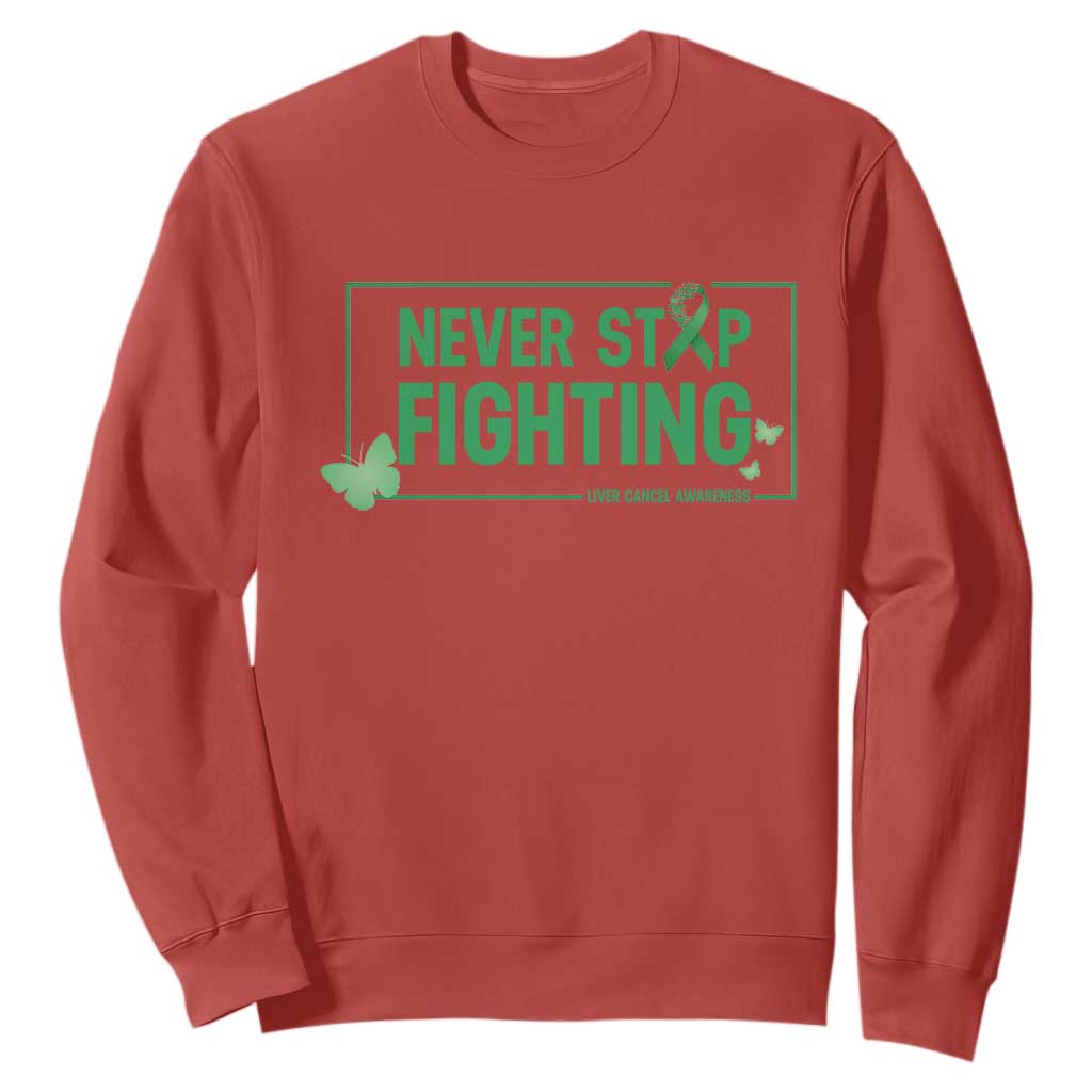 Liver Cancer Warrior Sweatshirt Never Stop Fighting Support Gift