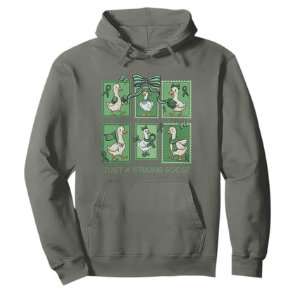 Funny Liver Cancer Warrior Support Gift Hoodie Just A Strong Goose