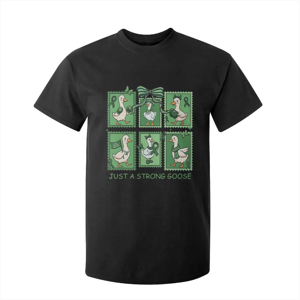 Funny Liver Cancer Warrior Support Gift T Shirt For Kid Just A Strong Goose