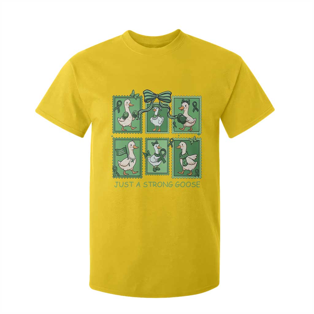 Funny Liver Cancer Warrior Support Gift T Shirt For Kid Just A Strong Goose