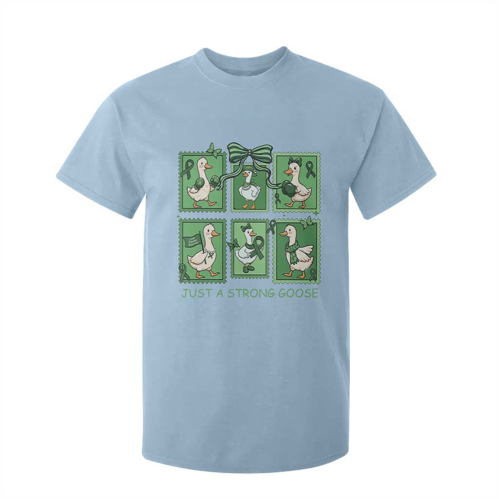 Funny Liver Cancer Warrior Support Gift T Shirt For Kid Just A Strong Goose