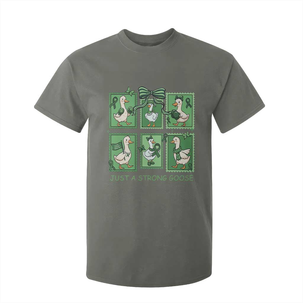 Funny Liver Cancer Warrior Support Gift T Shirt For Kid Just A Strong Goose