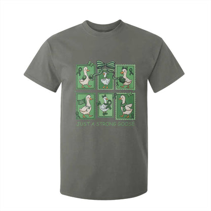 Funny Liver Cancer Warrior Support Gift T Shirt For Kid Just A Strong Goose