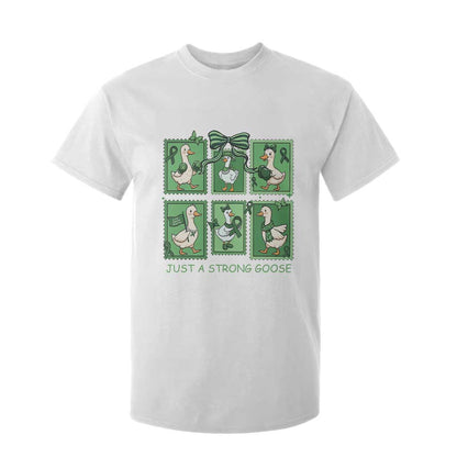 Funny Liver Cancer Warrior Support Gift T Shirt For Kid Just A Strong Goose