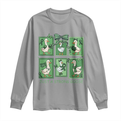 Funny Liver Cancer Warrior Support Gift Long Sleeve Shirt Just A Strong Goose