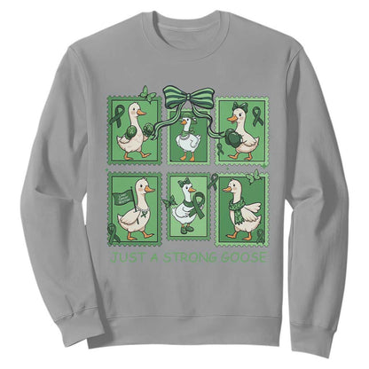 Funny Liver Cancer Warrior Support Gift Sweatshirt Just A Strong Goose