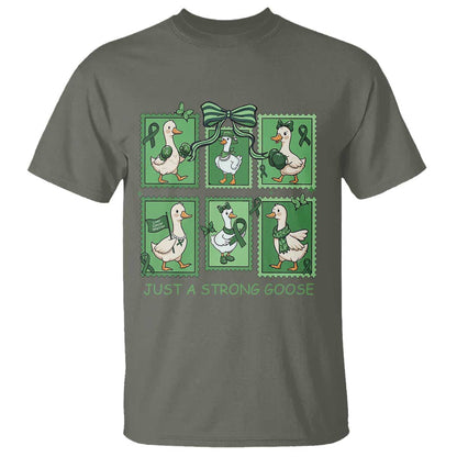 Funny Liver Cancer Warrior Support Gift T Shirt Just A Strong Goose